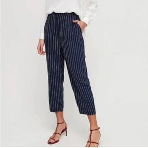 Babaton Modesto Navy Pinstripe Pants Size 0